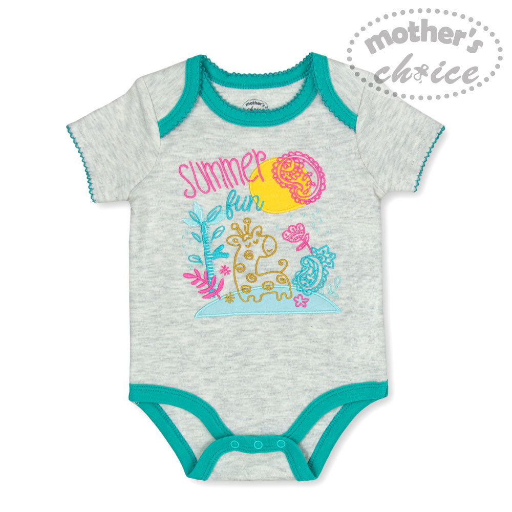 MOTHER'S CHOICE 5-Pc 100% Cotton Short-Sleeved Baby Bodysuit (Summer)