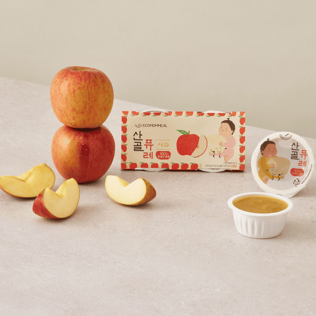 Ecomommeal - Real Fruit Puree (Apple) 100g x 2