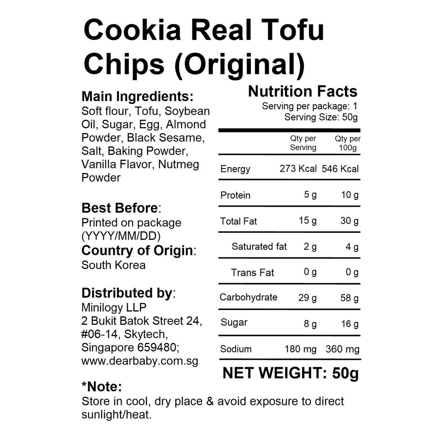 Cookia - Real Tofu Chips (Original) 50g