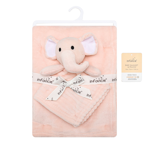 INFANCIE Blanket with Snuggle Toy (Peach Elly)