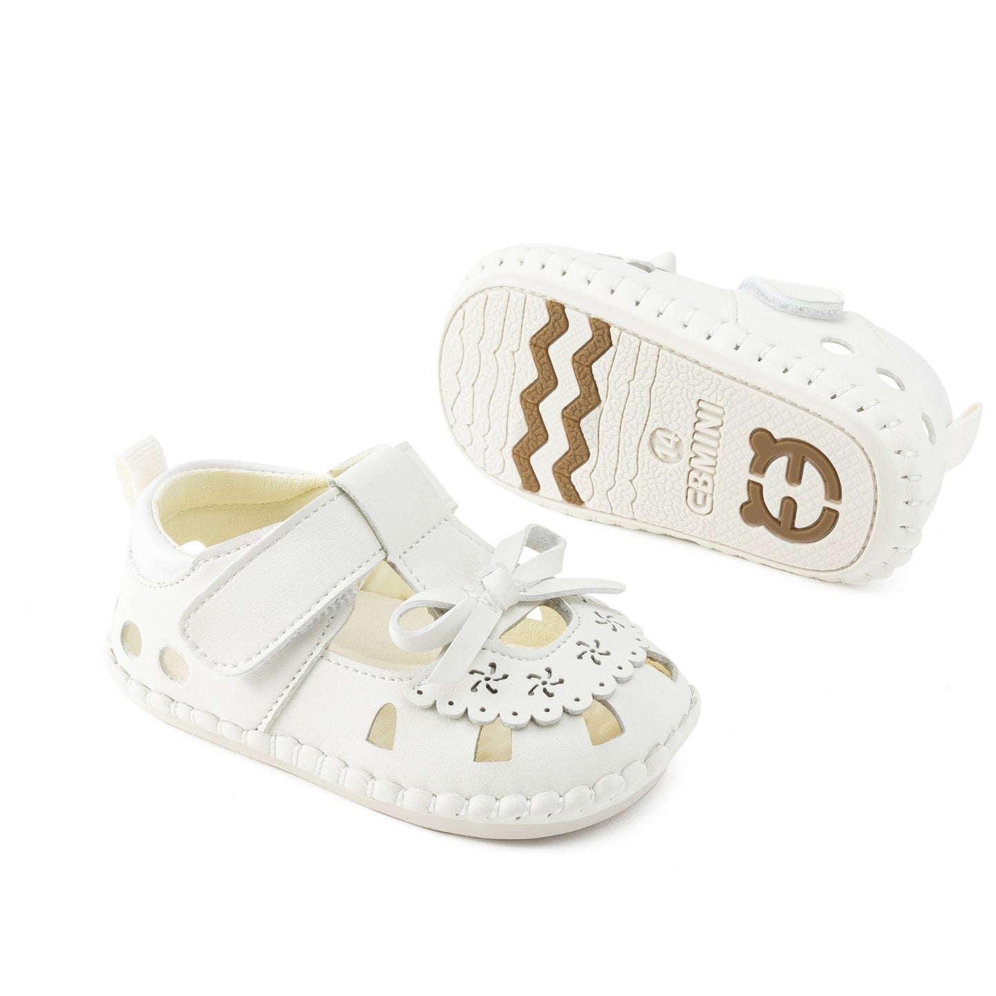 E25B071 Dreamy Bow Baby Sandals (Cream)