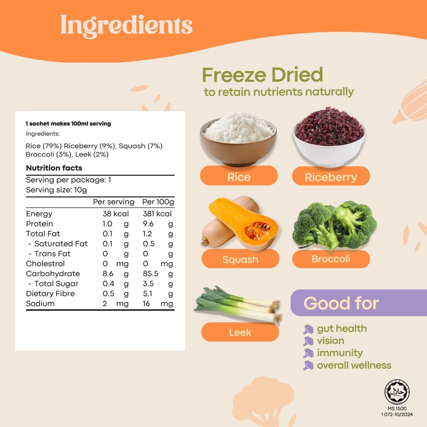 AVIA - Berry Quick Porridge Butternut Squash and Broccoli (10g x 2)