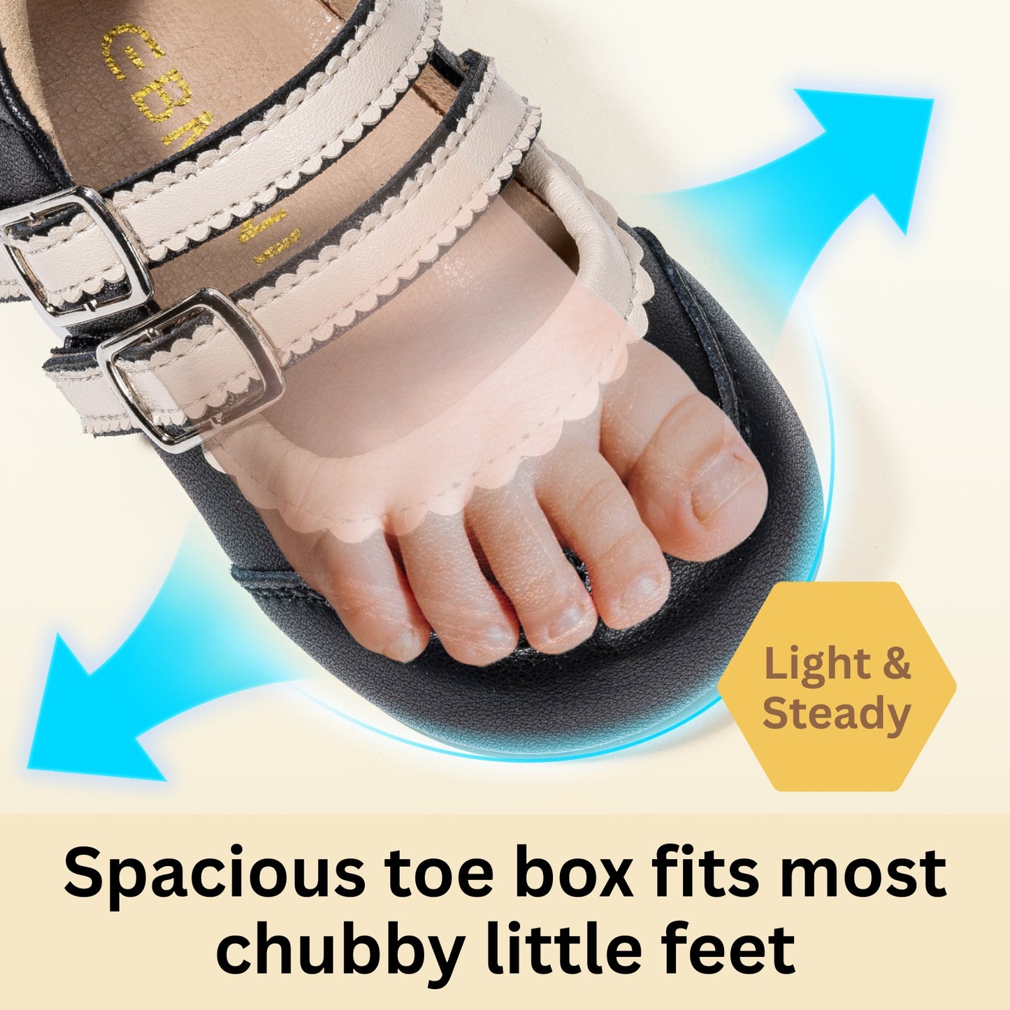 EBmini - E25C196 Twilight Duo-Strap Mary Janes (Black)