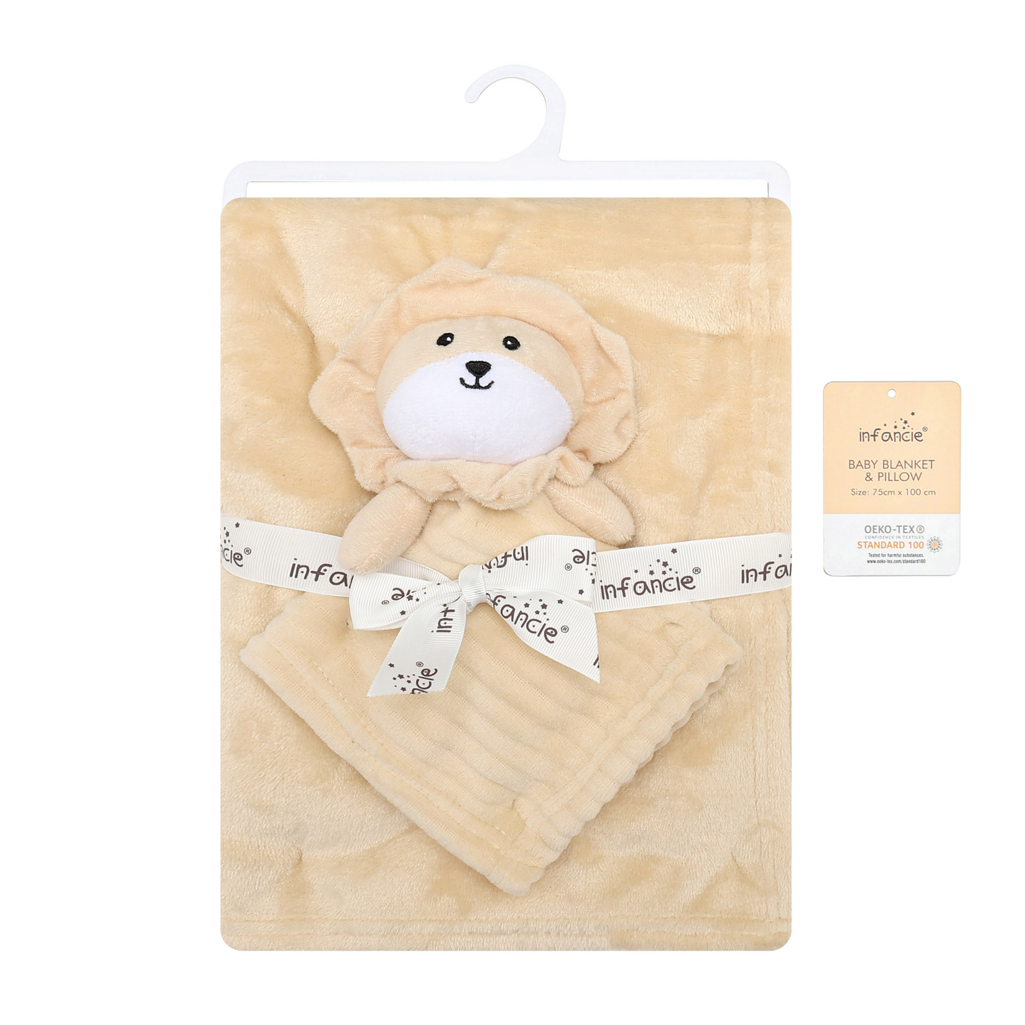 INFANCIE Blanket with Snuggle Toy (Buttery Cream Lion)