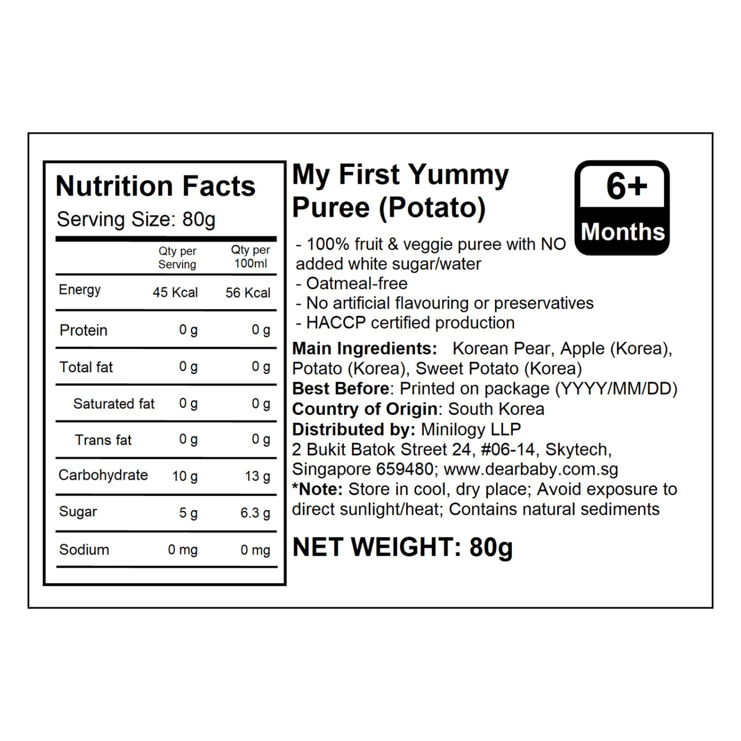 BeBecook -  My First Yummy Puree (Potato) 80g