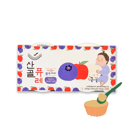 Ecomommeal - Real Fruit Puree (Apple & Blueberry) 100g x 2