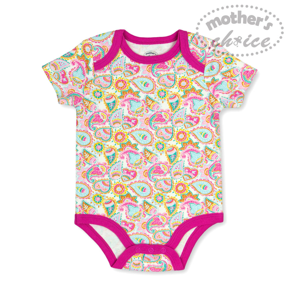 MOTHER'S CHOICE 5-Pc 100% Cotton Short-Sleeved Baby Bodysuit (Summer)