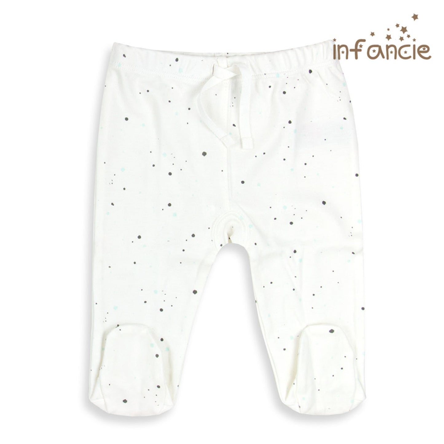 Infancie 2-Pc 100% Cotton Footed Baby Pants (Mint Dino)