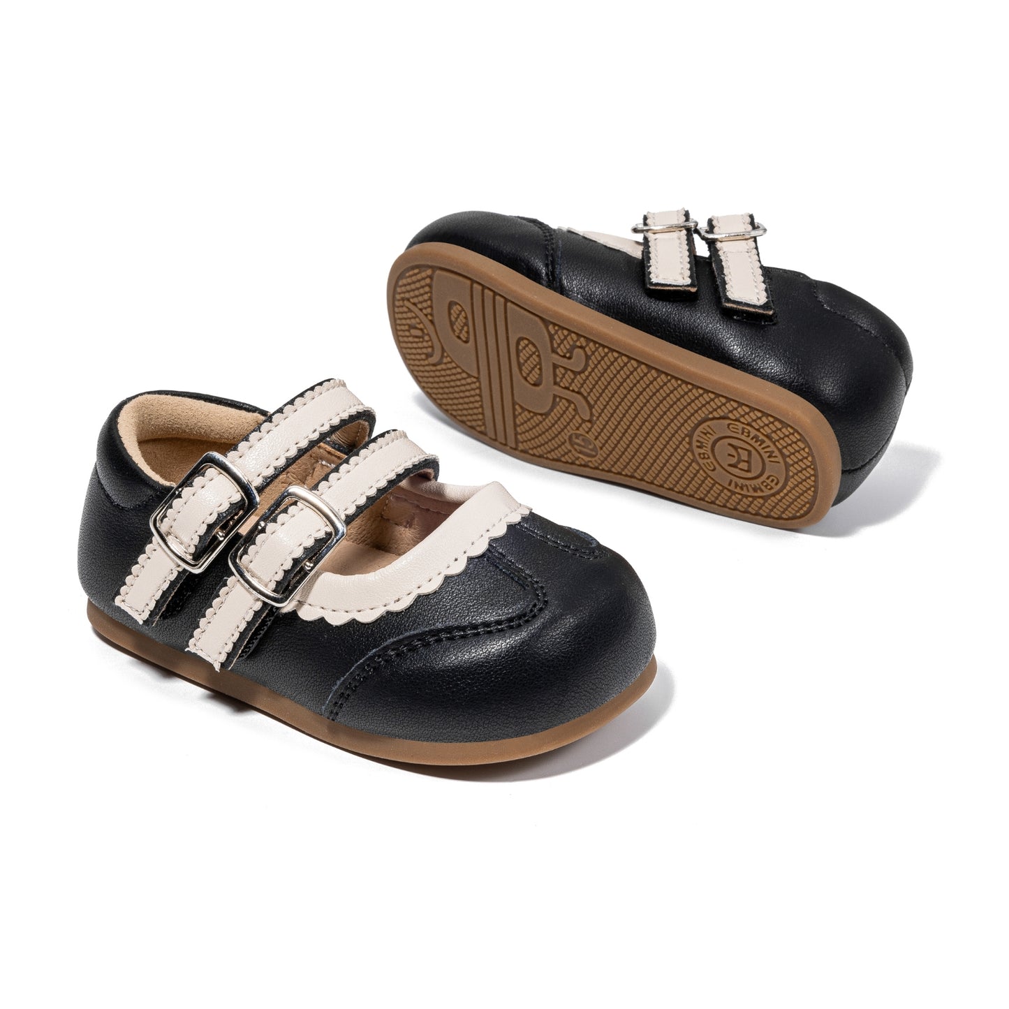 EBmini - E25C196 Twilight Duo-Strap Mary Janes (Black)