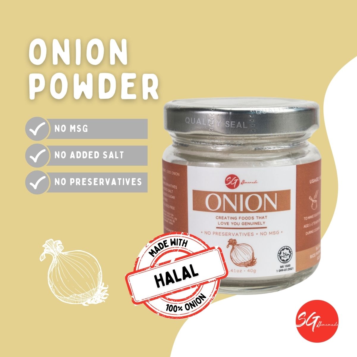 SG Homemade - Onion Powder 40g
