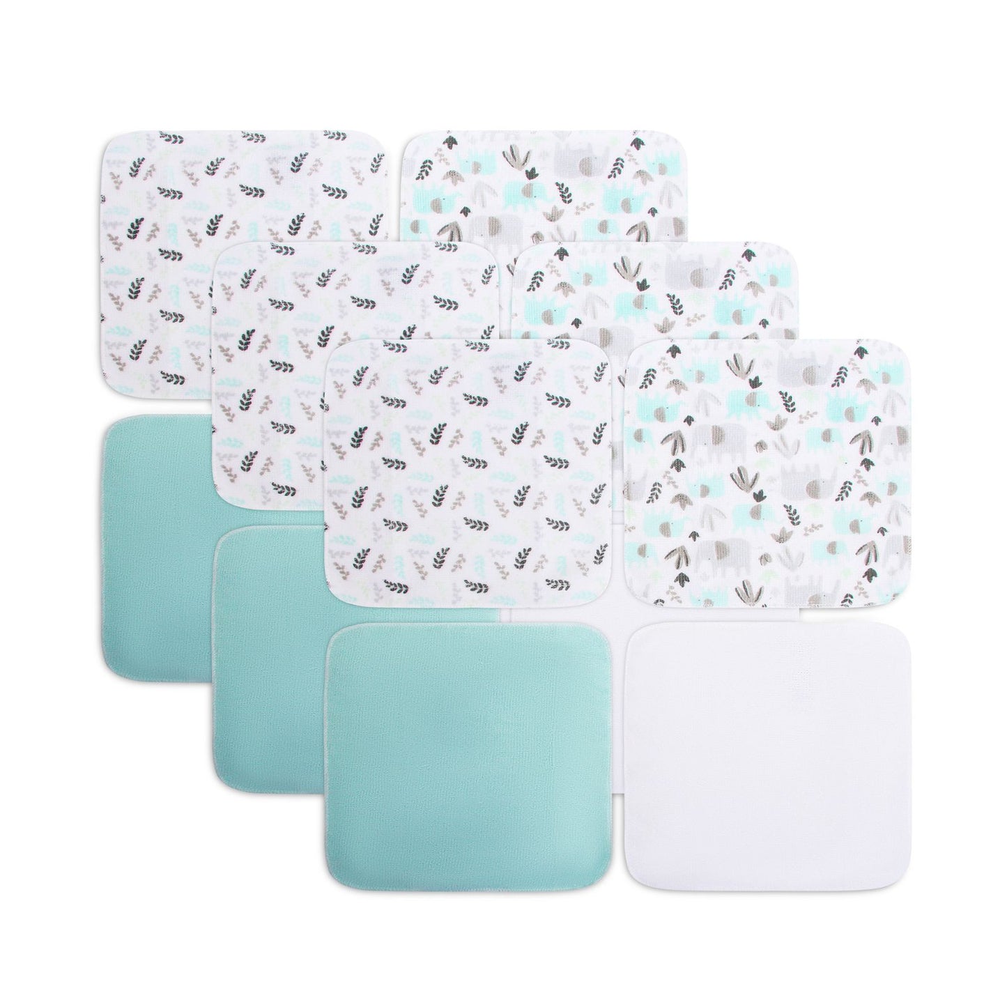 MOTHER'S CHOICE 12-Pc Wash Cloth (Mint Elly)