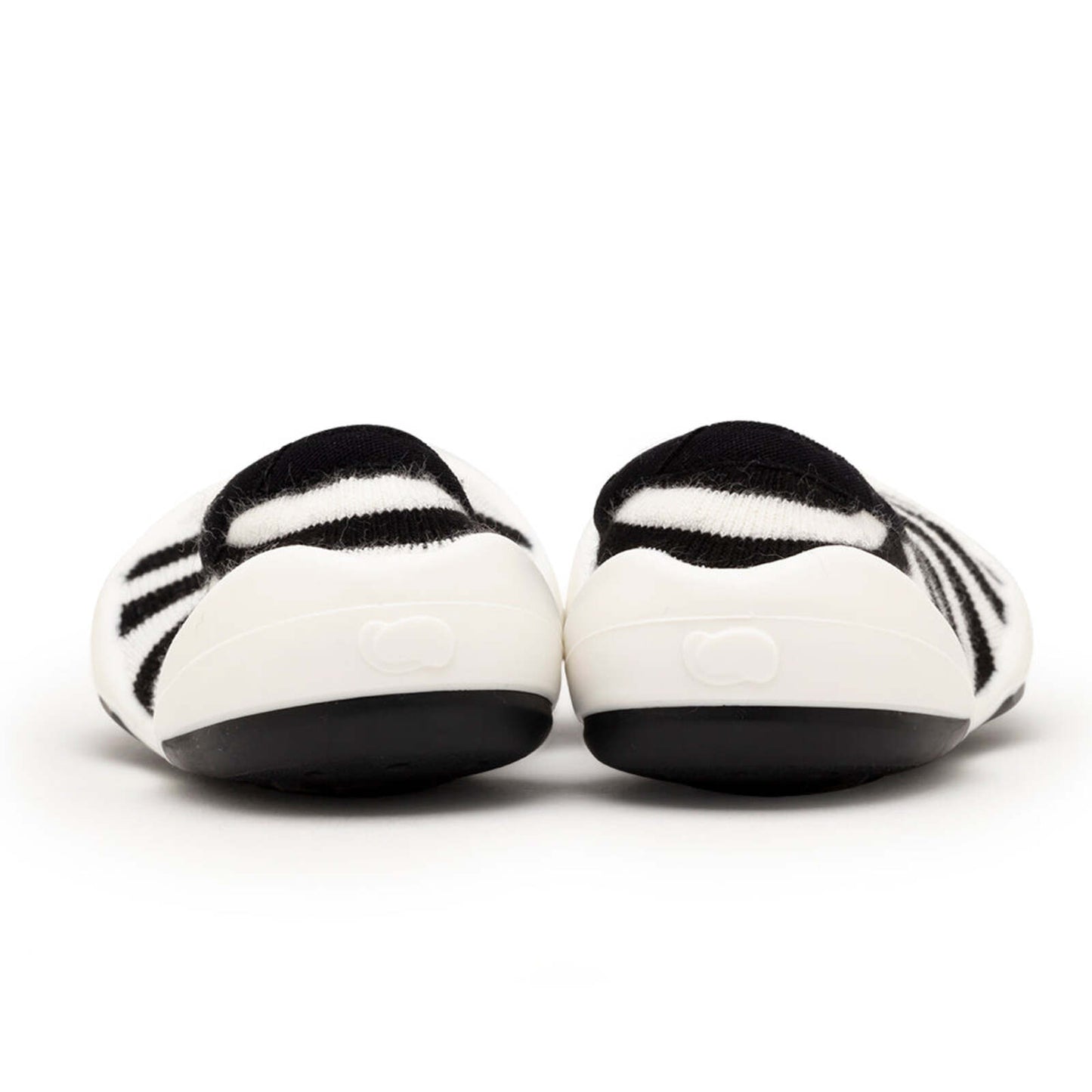 Komuello - Baby Sock Shoes (Flat Black Stripe)
