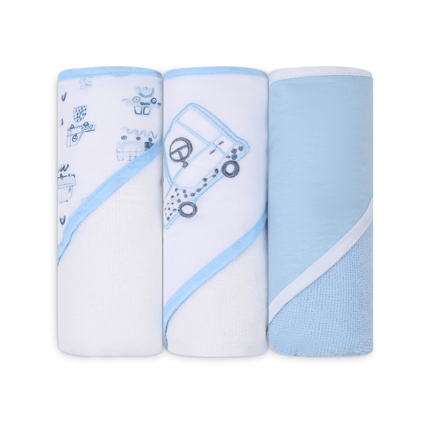 MOTHER'S CHOICE 3-Pc Baby Hooded Towel Set (Little Builder)
