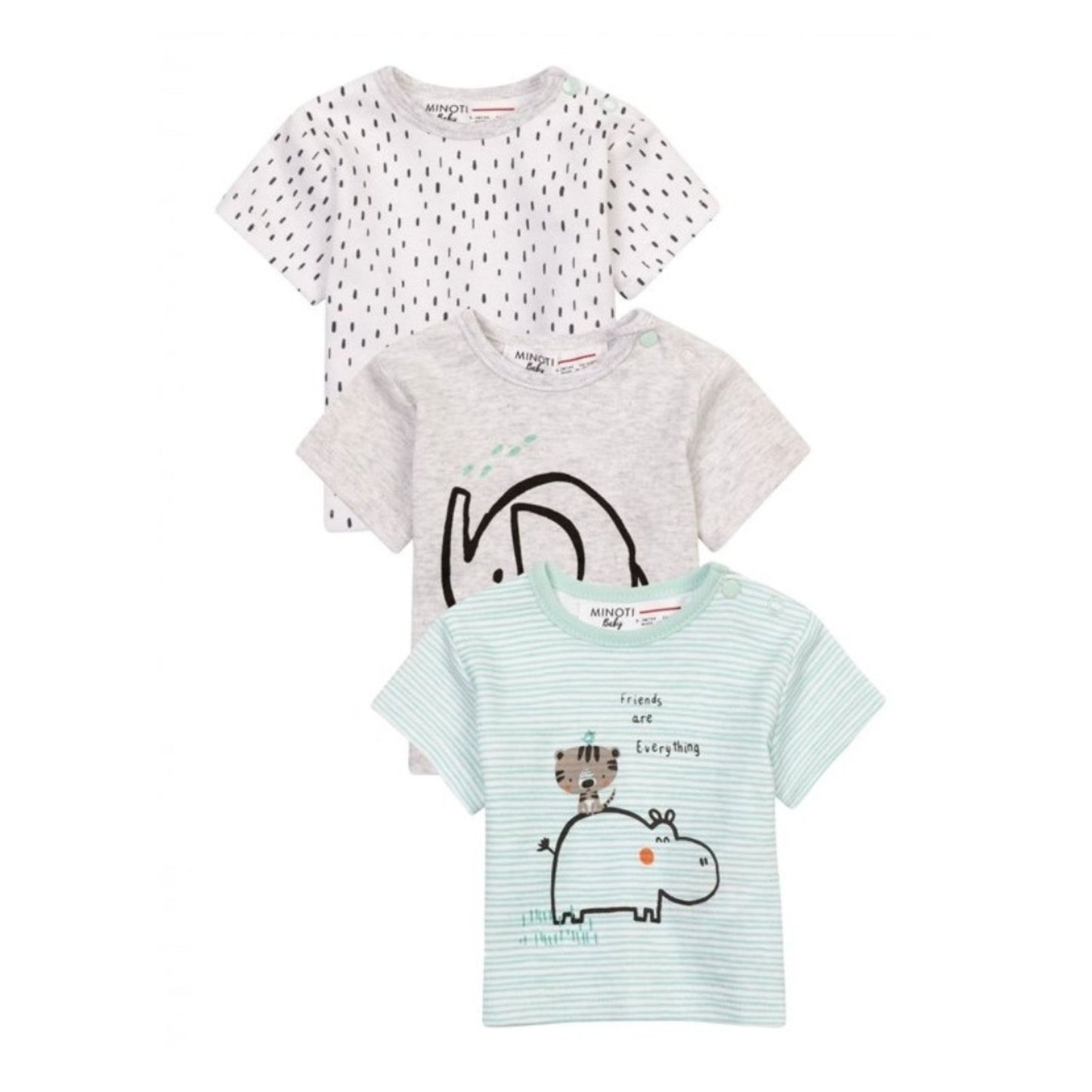 INFANCIE 3-Pc 100% Cotton Baby Tee Shirt (Mint Jungle)