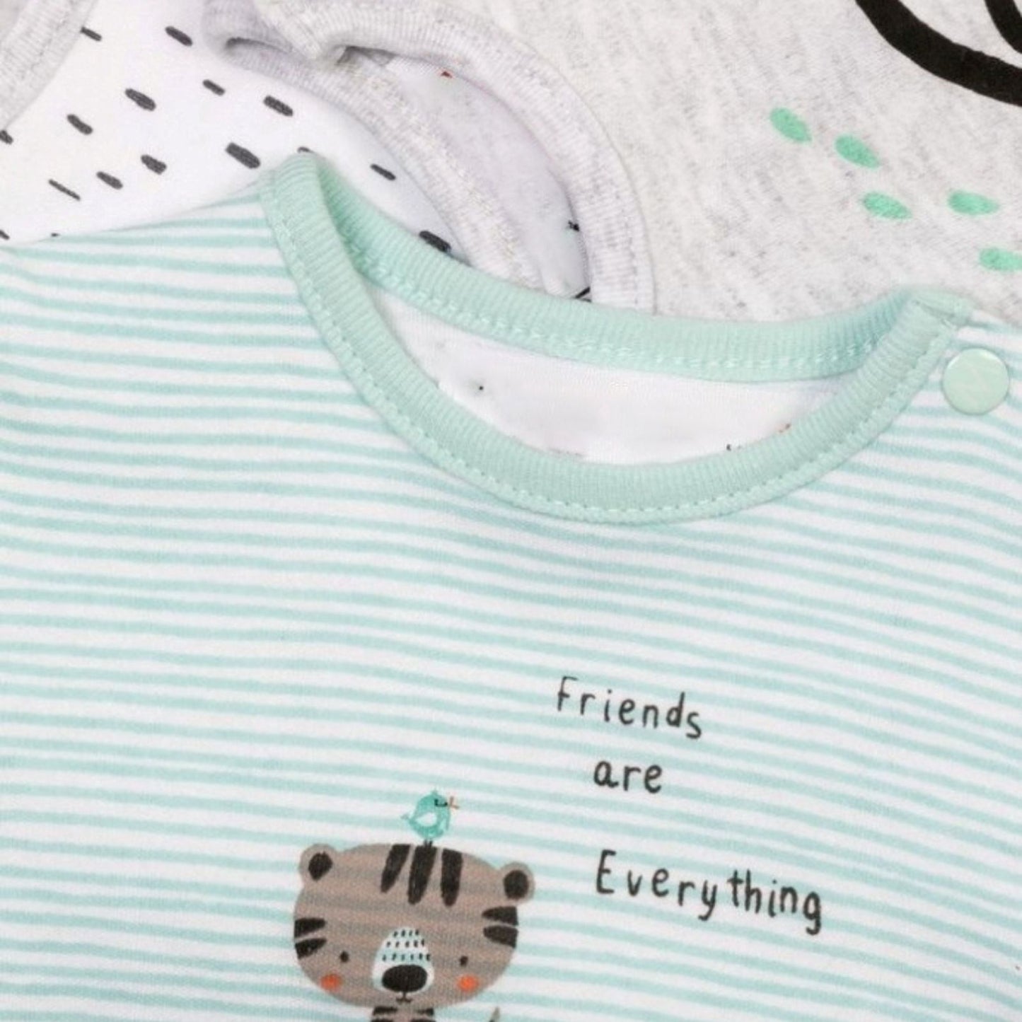 INFANCIE 3-Pc 100% Cotton Baby Tee Shirt (Mint Jungle)