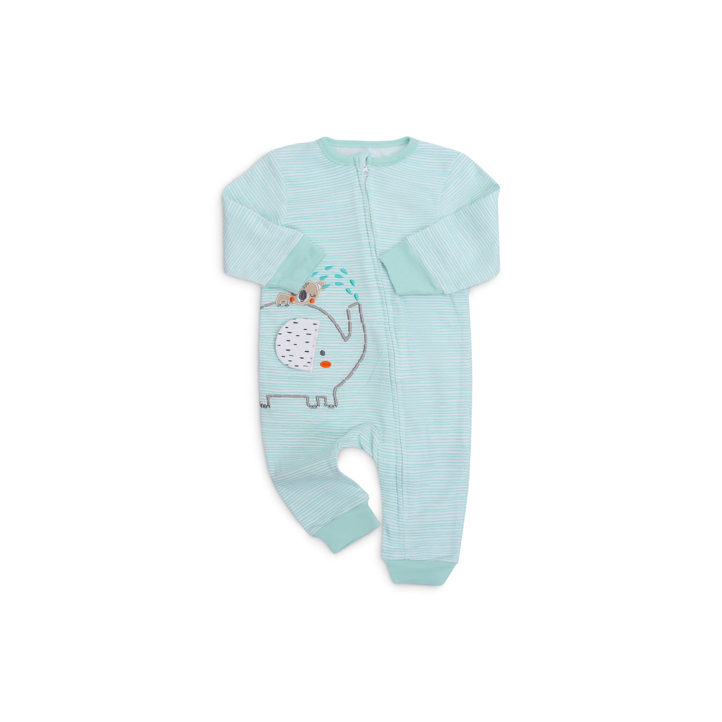 INFANCIE Baby 100% Cotton Footed Babygrower/ Romper without Feet (Mint Jungle)