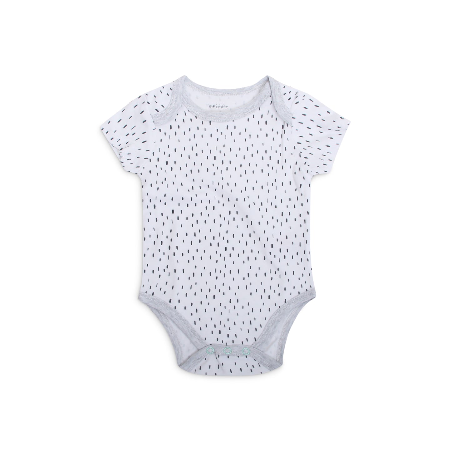 INFANCIE 3-Pc 100% Cotton Short-Sleeved Baby Bodysuits (Mint Jungle)