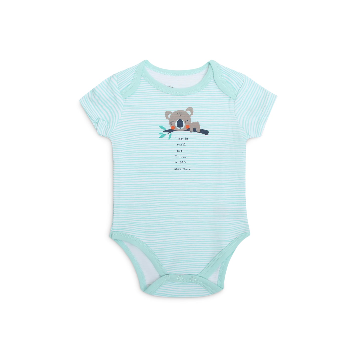 INFANCIE 3-Pc 100% Cotton Short-Sleeved Baby Bodysuits (Mint Jungle)