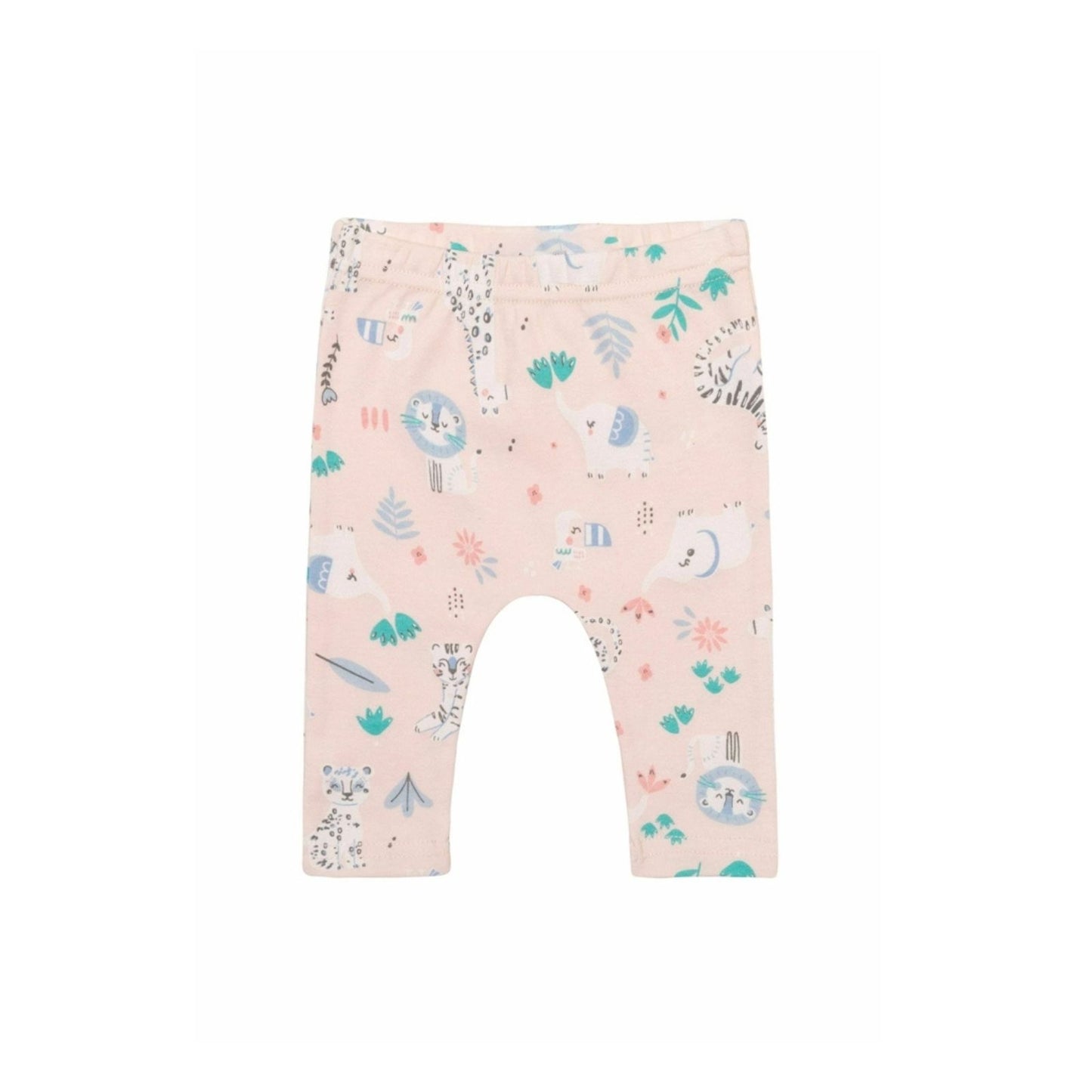 INFANCIE 3-Pc 100% Cotton Baby Pants 0-12m (Pink Safari)