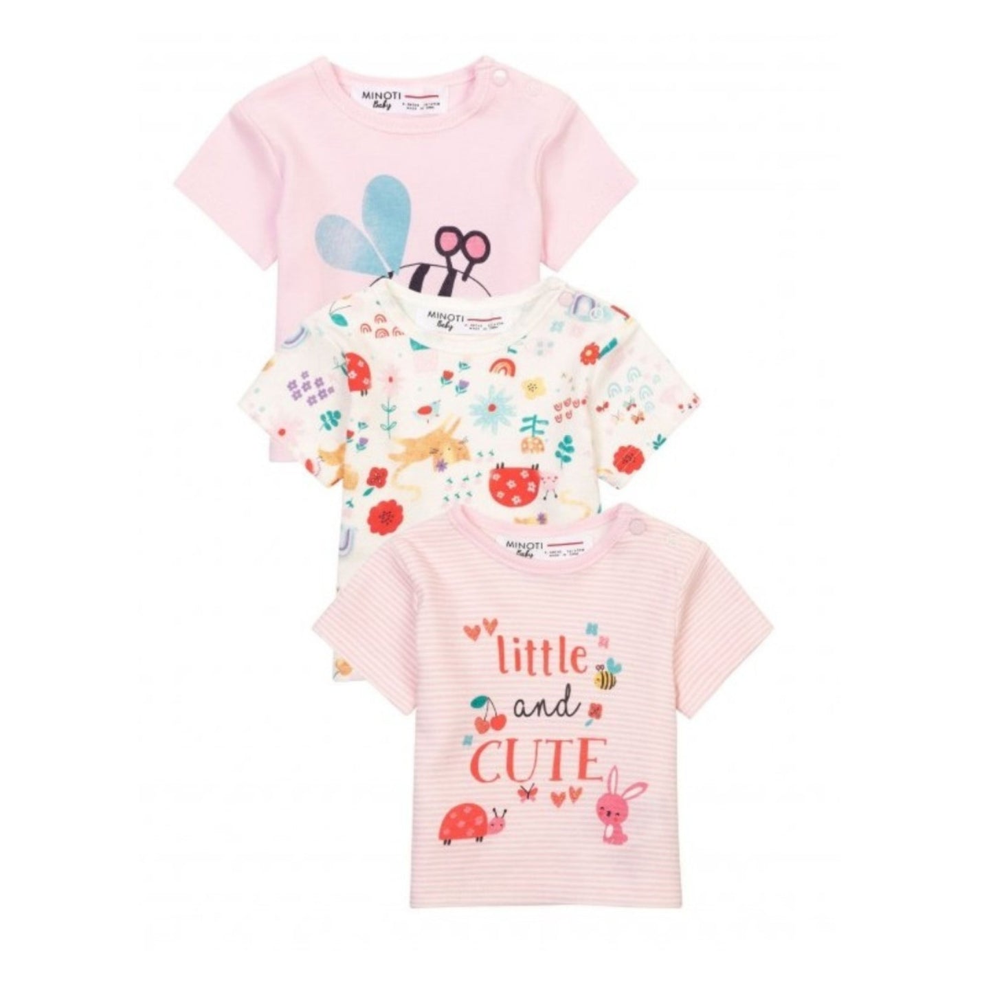 INFANCIE 3-Pc 100% Cotton Baby Tee Shirt (In the Garden)