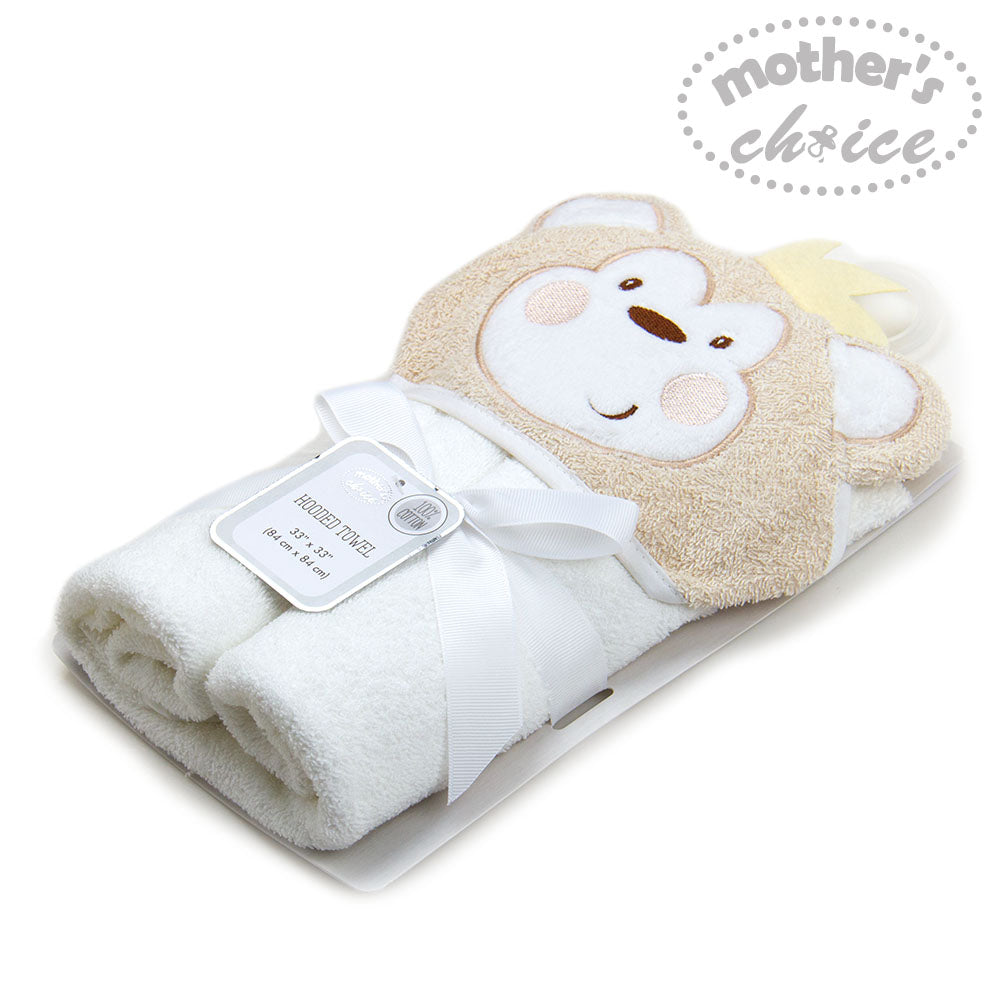 MOTHER'S CHOICE 100% Pure Cotton Infant / Baby 3D Hooded Towel - Animal (Monkey)