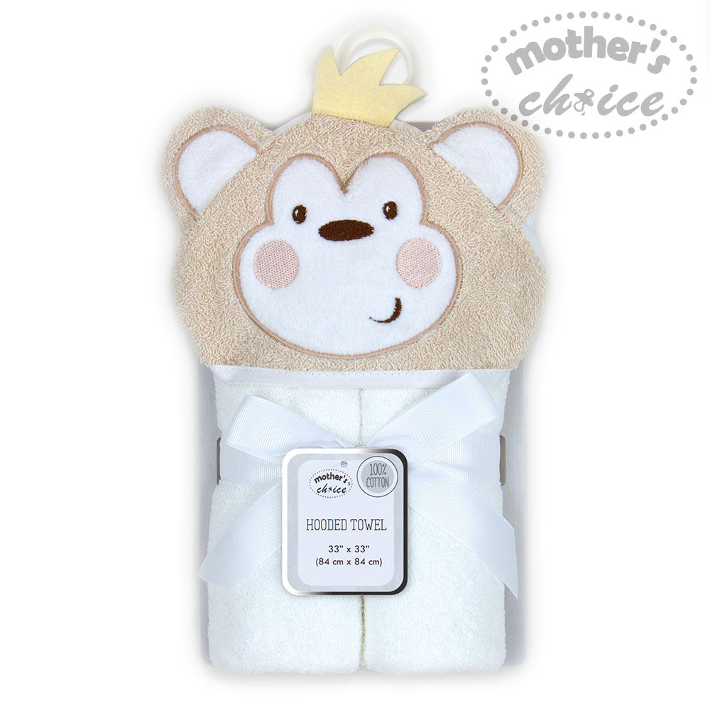 MOTHER'S CHOICE 100% Pure Cotton Infant / Baby 3D Hooded Towel - Animal (Monkey)