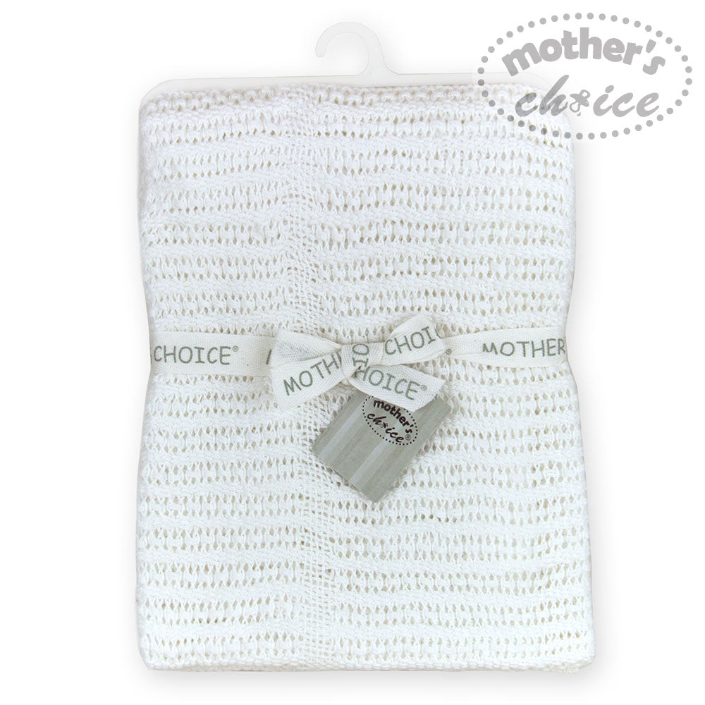 MOTHER'S CHOICE Cotton Cellular Baby Blanket (Wonderful White)