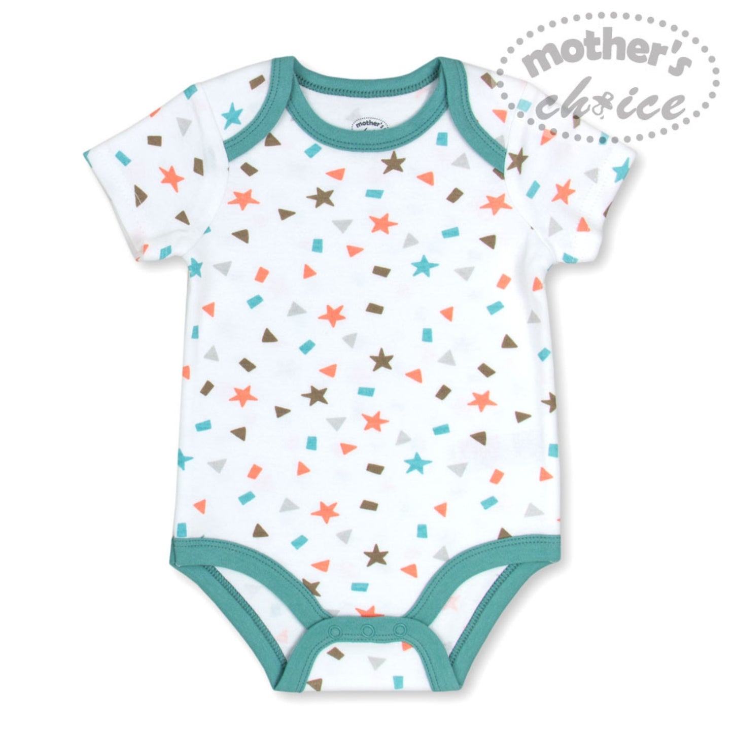 MOTHER'S CHOICE 5-Pc 100% Cotton Short-Sleeved Baby Bodysuit (To the Moon)