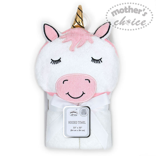 MOTHER'S CHOICE 100% Pure Cotton Infant / Baby 3D Hooded Towel (Unicorn)