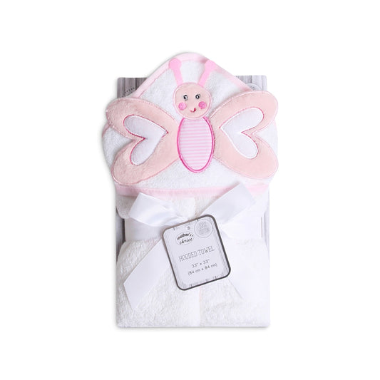 MOTHER'S CHOICE 3D 100% Pure Cotton Infant / Baby Hooded Towel (Butterfly)