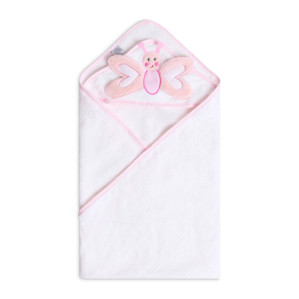 MOTHER'S CHOICE 3D 100% Pure Cotton Infant / Baby Hooded Towel (Butterfly)