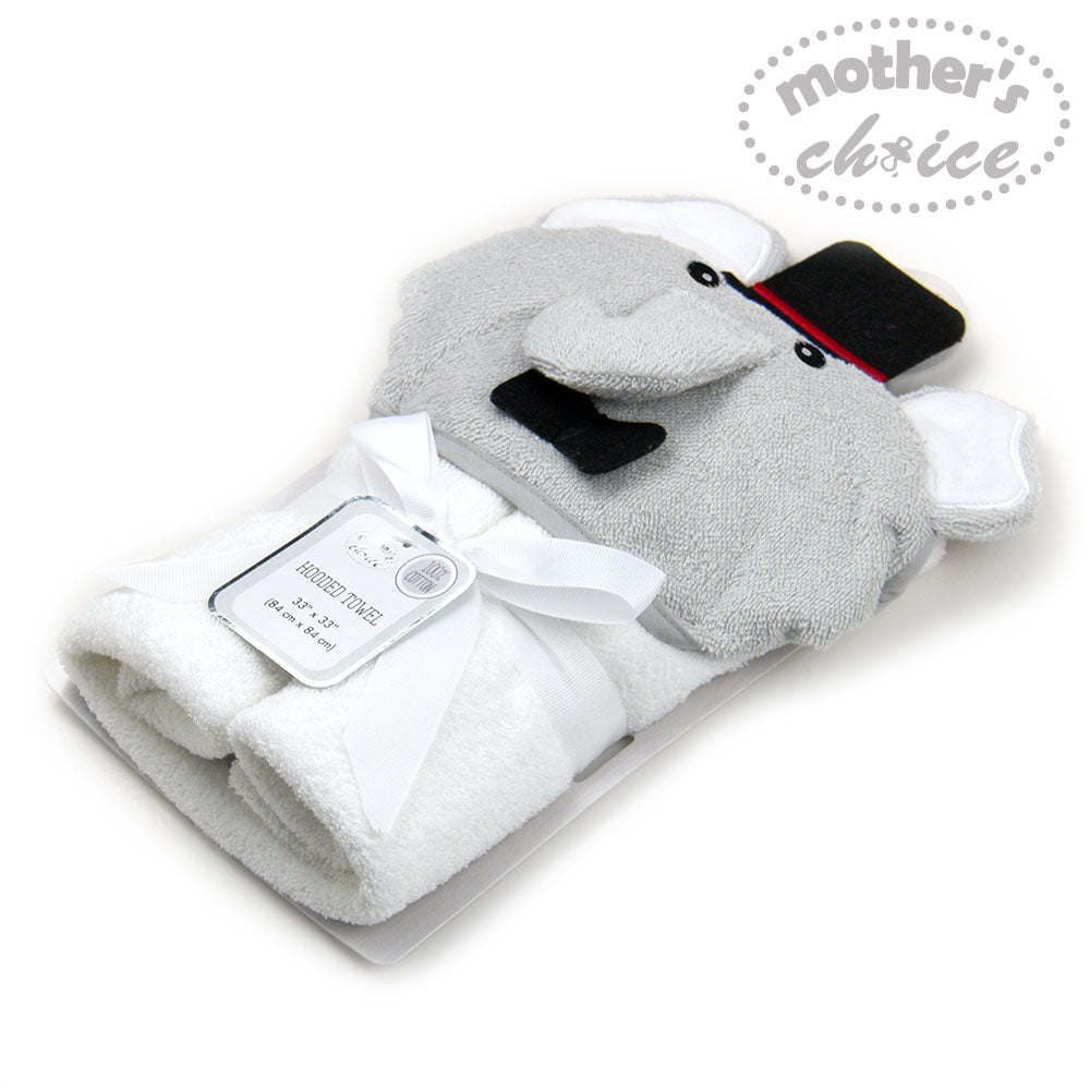 MOTHER'S CHOICE 100% Pure Cotton Infant / Baby 3D Hooded Towel (Elephant)