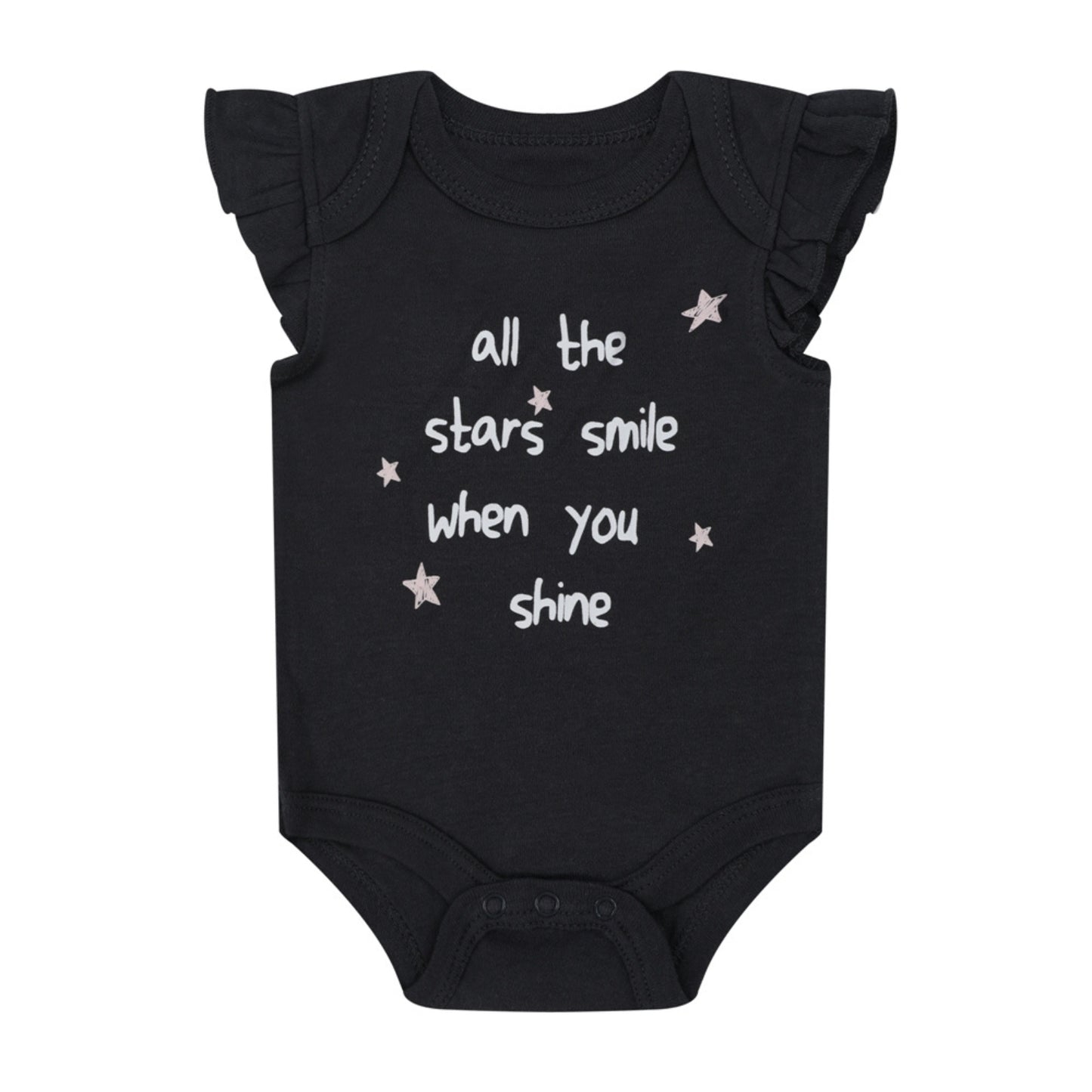 MOTHER'S CHOICE 3-Pc 100% Cotton Short-Sleeved Baby Bodysuit (All the Star Smile)