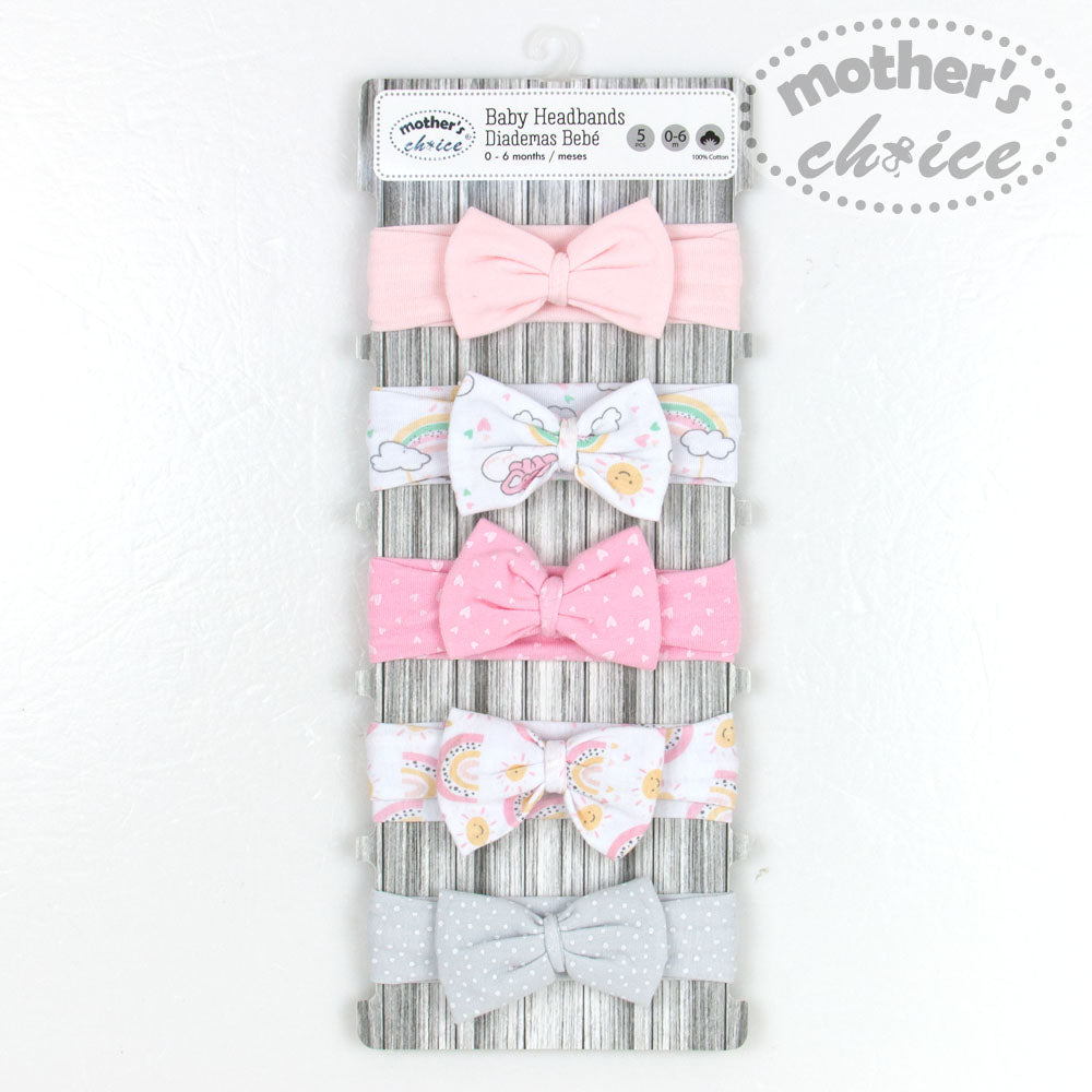 MOTHER'S CHOICE 5-Pc Baby Headbands (Multi-Color)