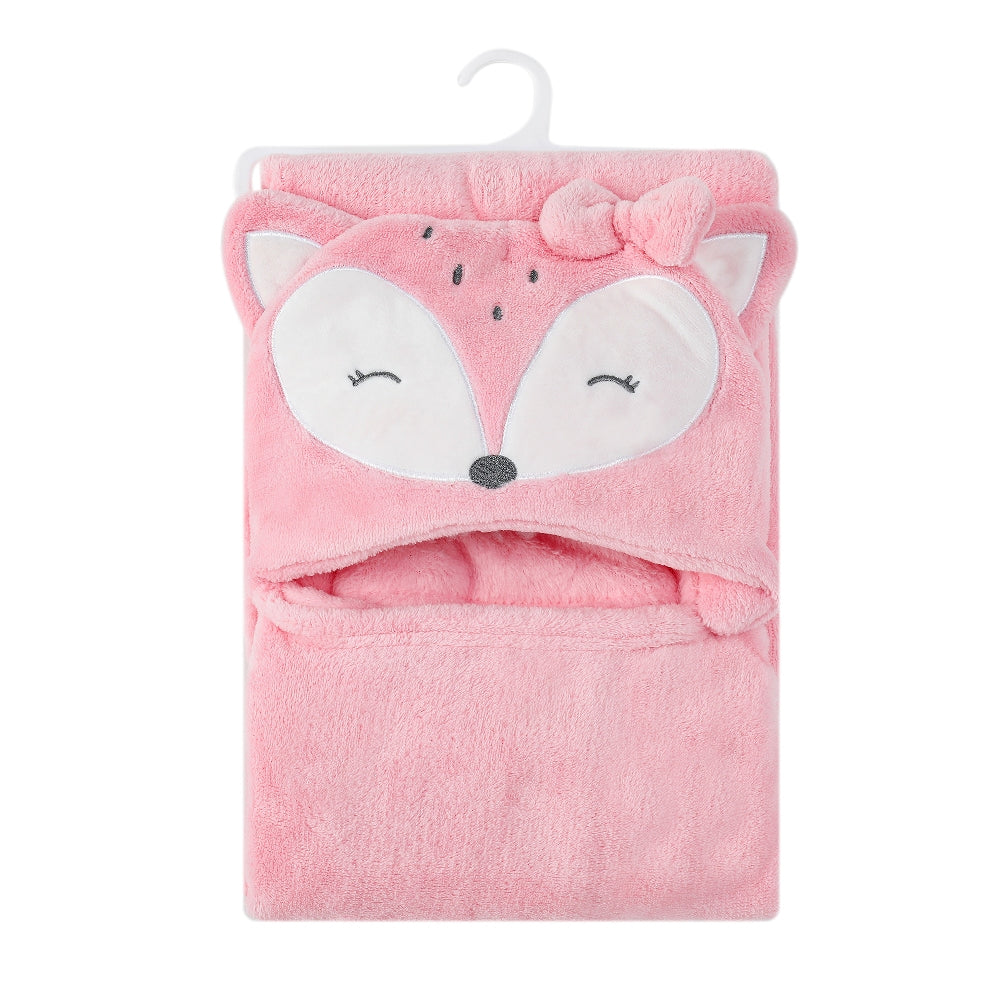 MOTHER'S CHOICE Baby Hooded Coral Fleece Blanket (Fox)