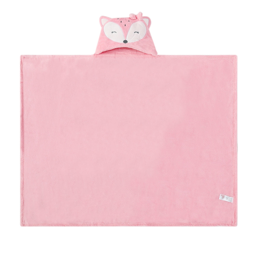 MOTHER'S CHOICE Baby Hooded Coral Fleece Blanket (Fox)