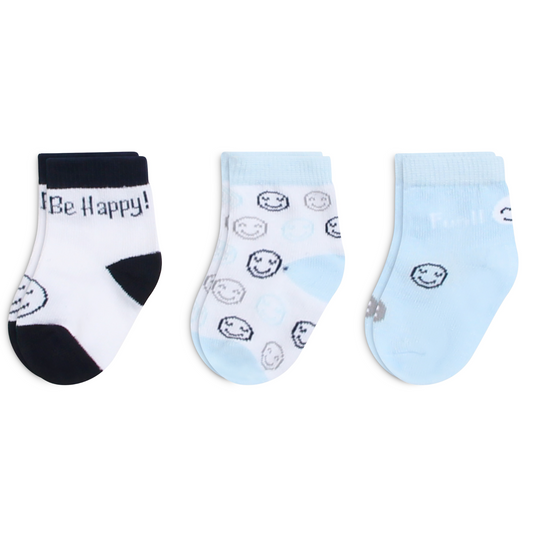 MOTHER'S CHOICE 3-Pk Newborn Baby Socks Box (0-6m, Be Happy)