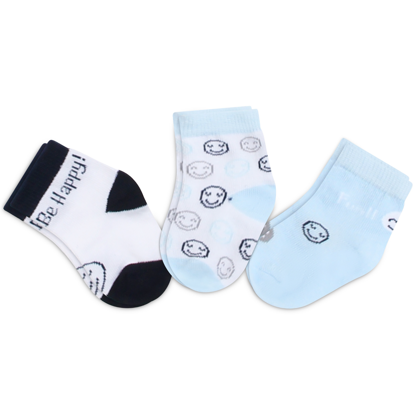 MOTHER'S CHOICE 3-Pk Newborn Baby Socks Box (0-6m, Be Happy)