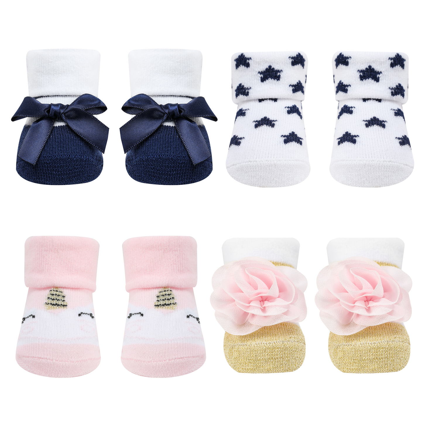 INFANCIE Baby Socks 0-6m Gift Box (Unicorn & Stars )