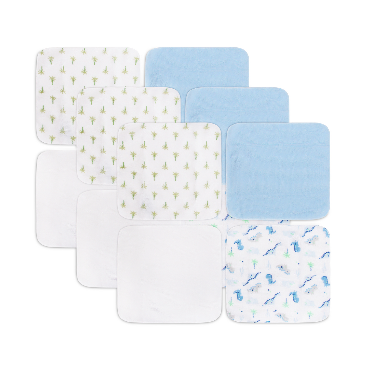 MOTHER'S CHOICE 12-Pc Wash Cloth (Blue Dino)