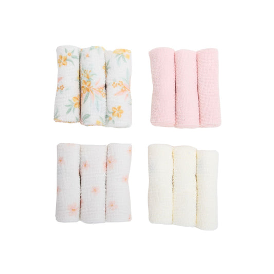 MOTHER'S CHOICE 12-Pc Wash Cloth (Pink Flora)