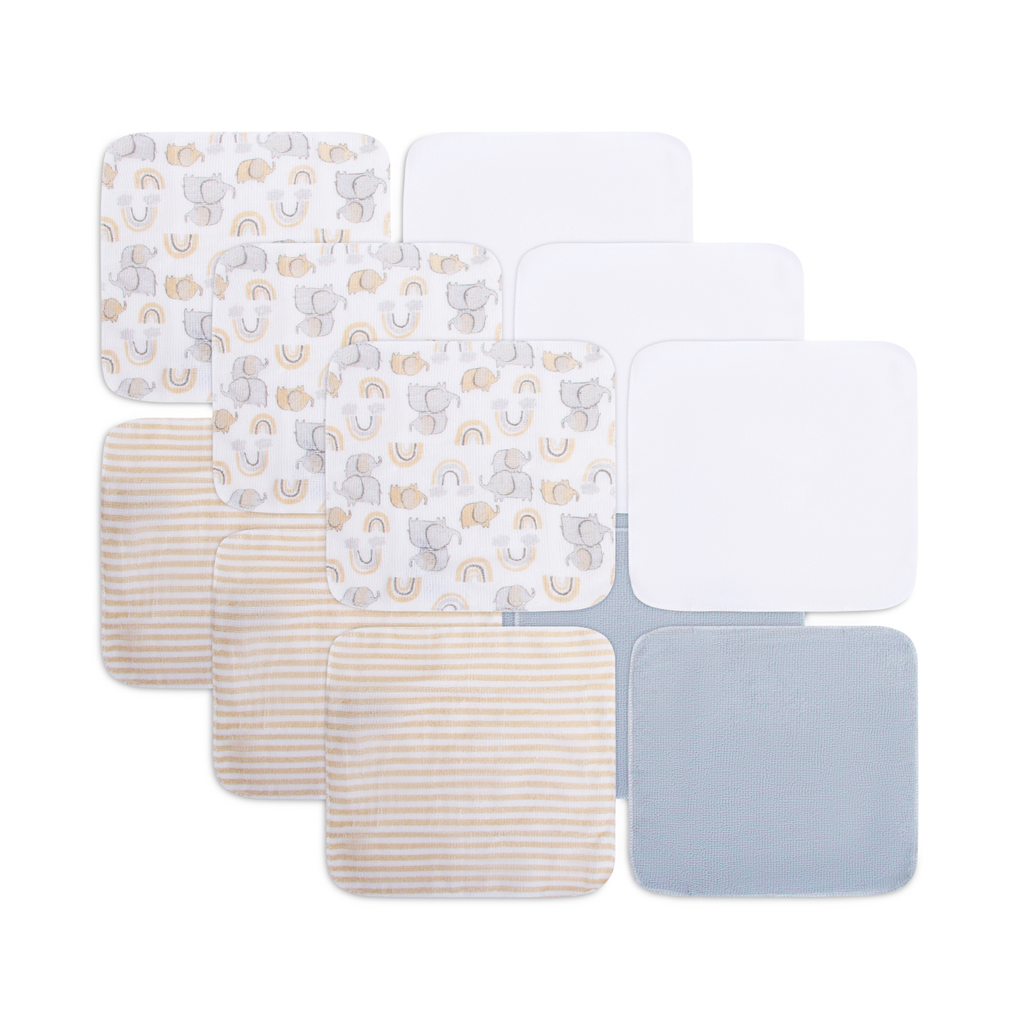 MOTHER'S CHOICE 12-Pc Wash Cloth (Neutral Rainbow)