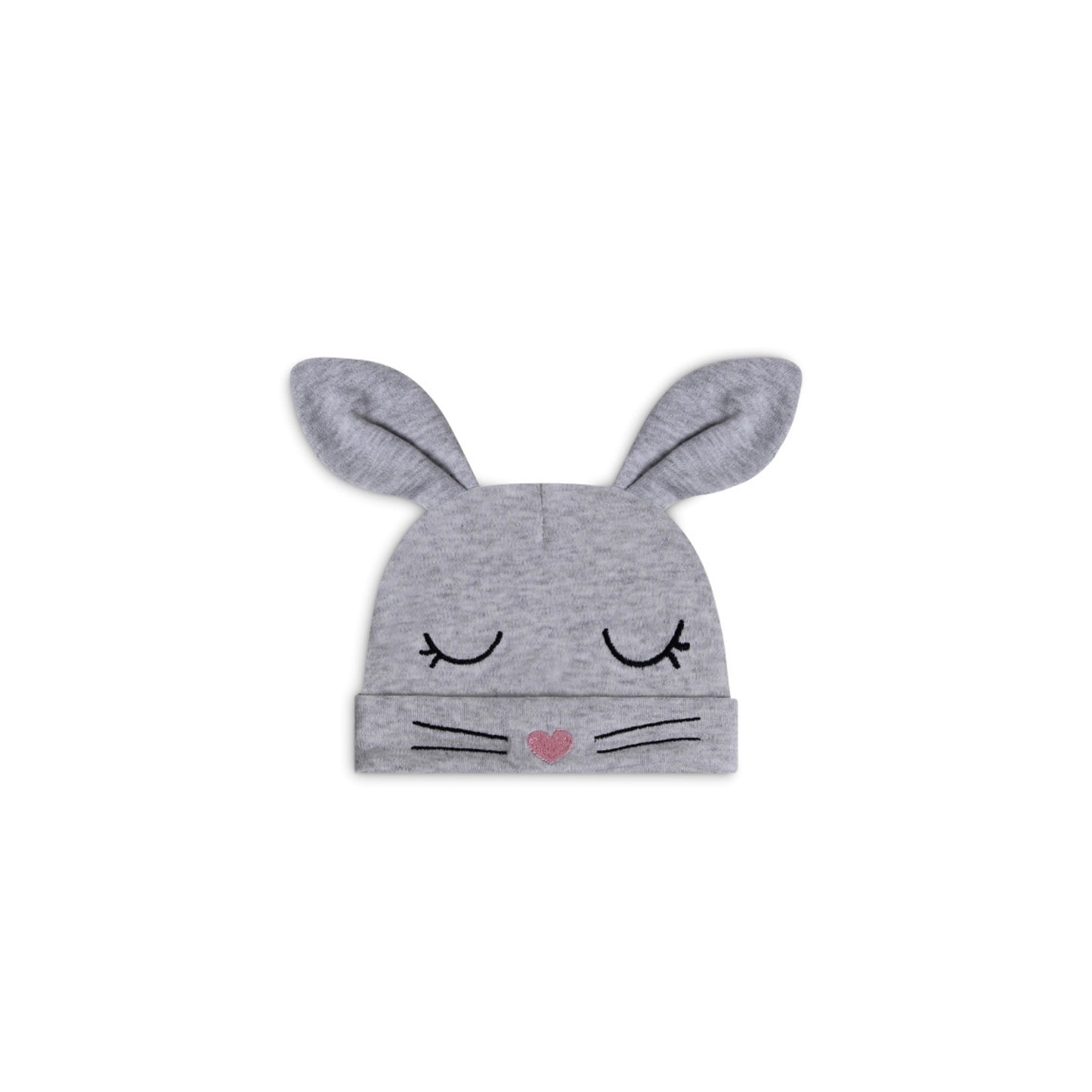 MOTHER"S CHOICE 2-Pc Cotton Newborn Baby Hat and Socks Set (Grey Mousey)