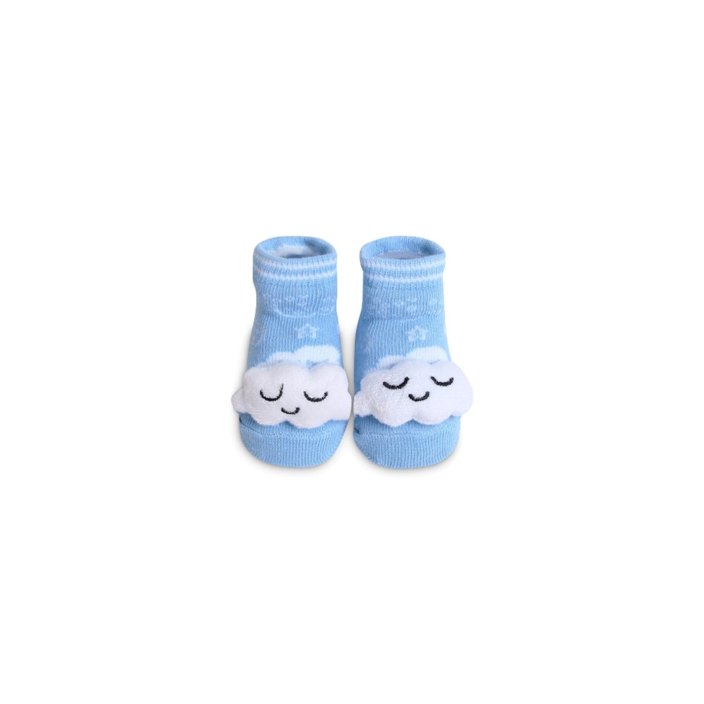 MOTHER"S CHOICE 2-Pc Cotton Newborn Baby Hat and Socks Set (Blue Cloudie)