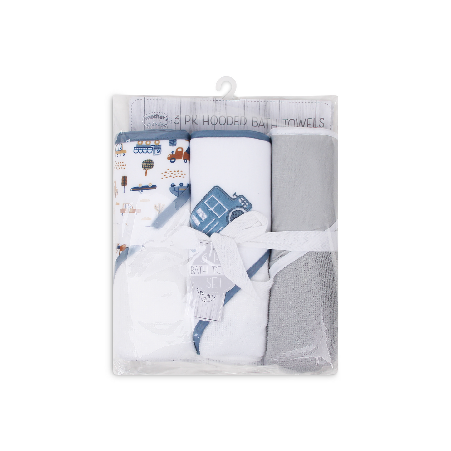 MOTHER'S CHOICE 3-Pc Baby Hooded Towel Set (Vroom)