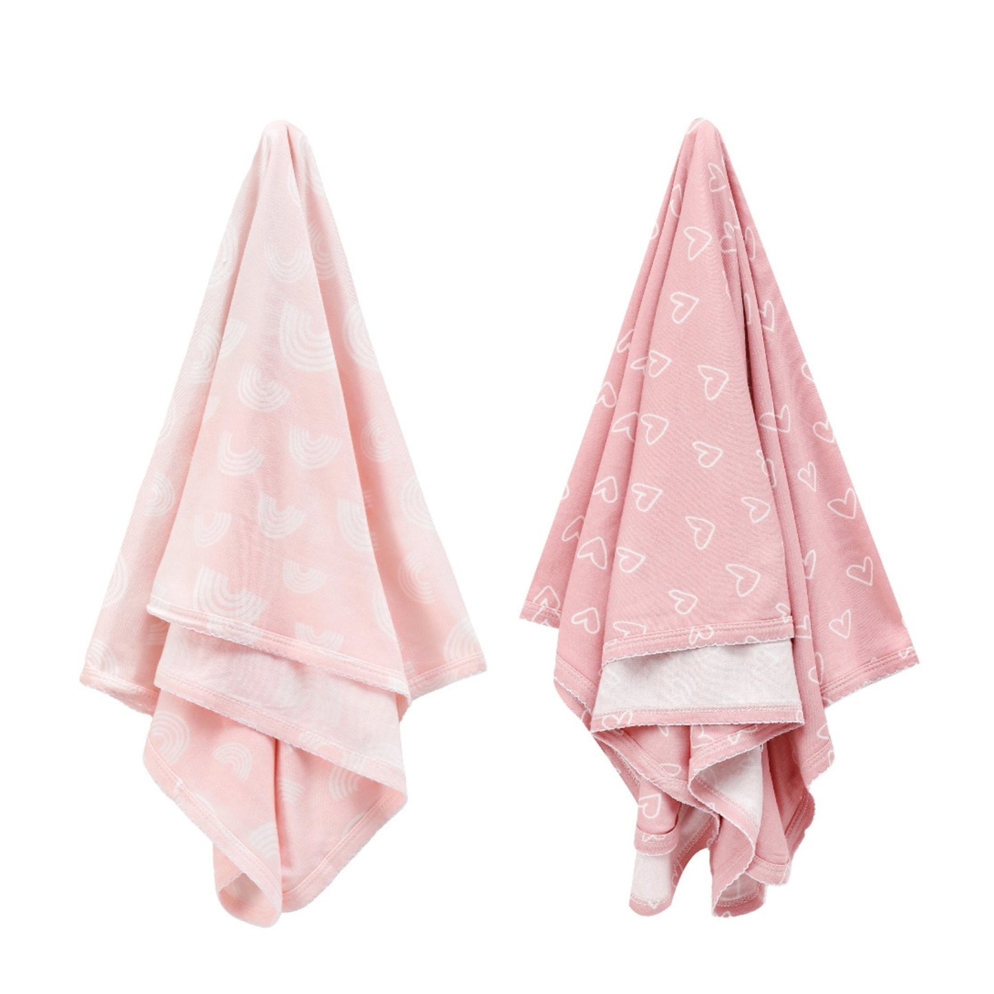 INFANCIE 2-Pc Bamboo Cotton Baby Jersey Wrap Gift Set (Pink)