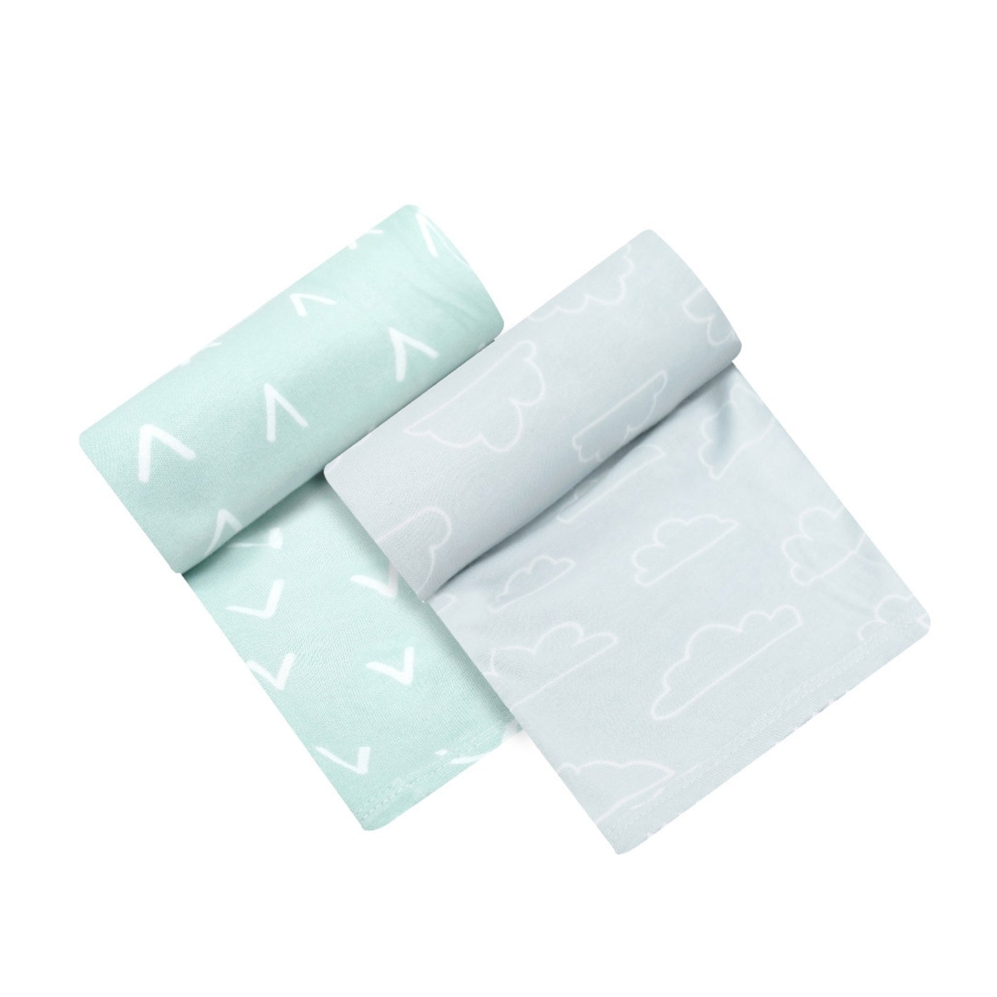 INFANCIE 2-Pc Bamboo Cotton Baby Jersey Wrap Gift Set (Mint)