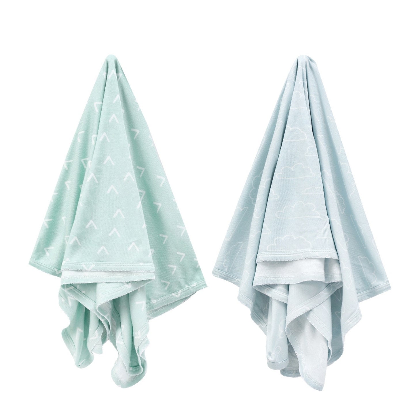 INFANCIE 2-Pc Bamboo Cotton Baby Jersey Wrap Gift Set (Mint)