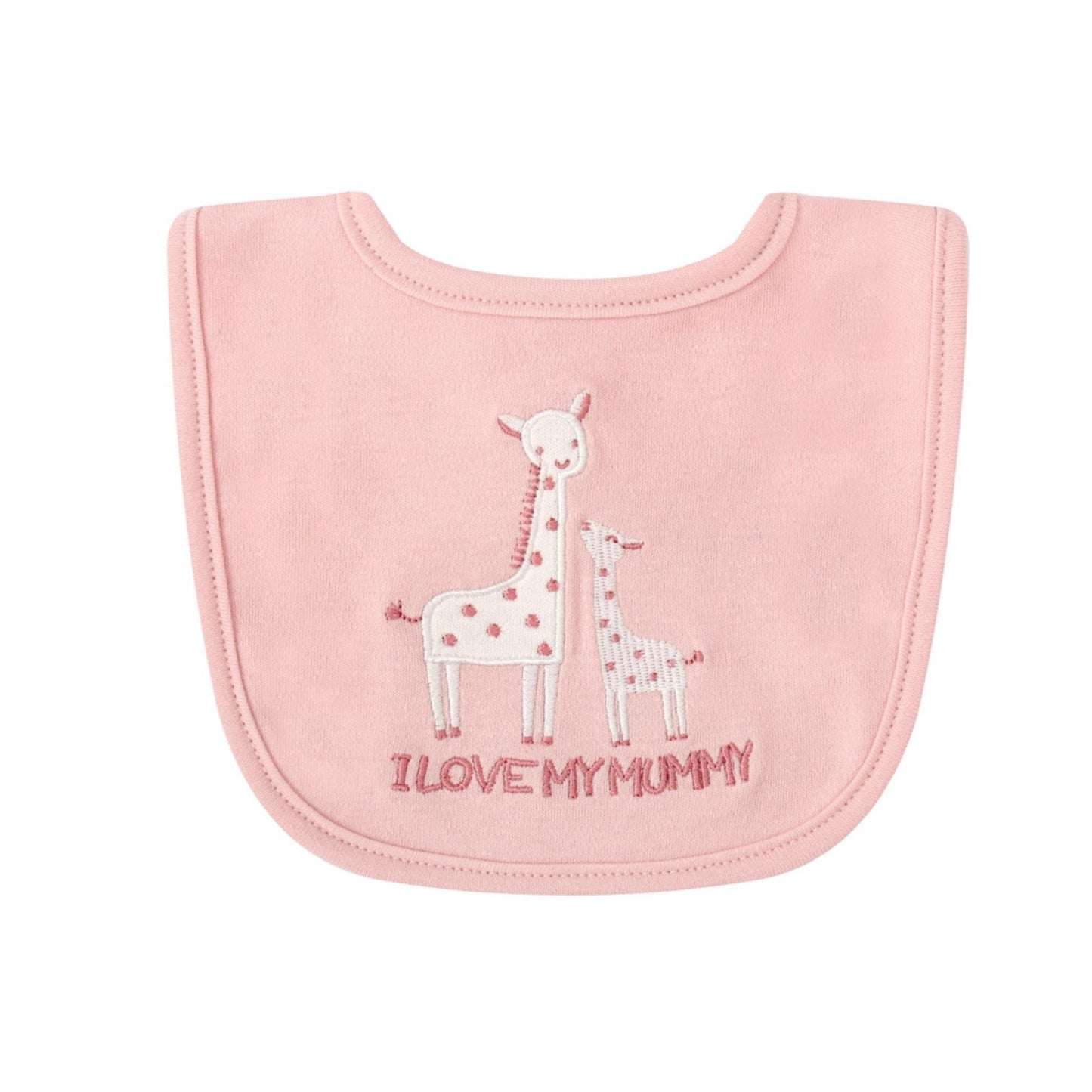 MOTHER'S CHOICE 5-Pc Baby  Grower, Bodysuit, Bib, Hat & Mittens Layette Gift Set (Pink Giraffe)