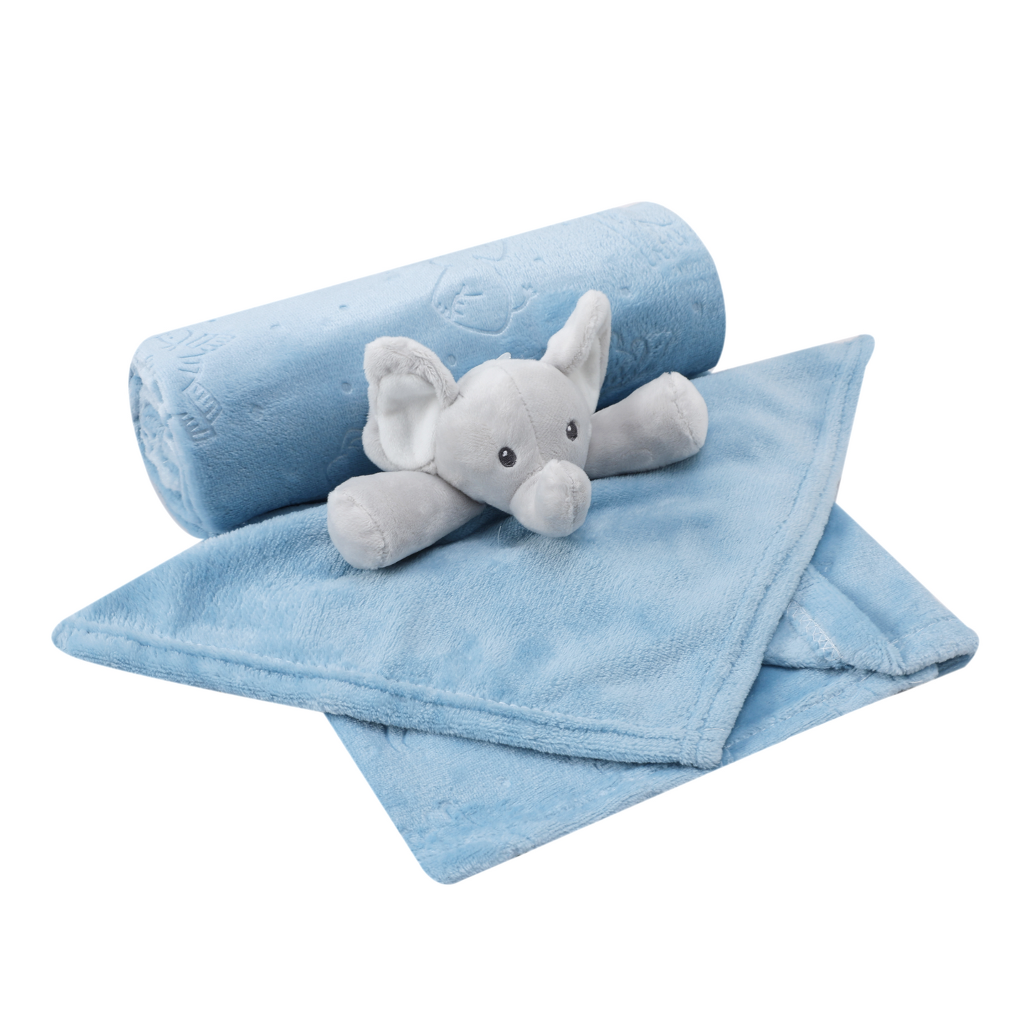 INFANCIE Blanket with Snuggle Toy (Blue Elephant)